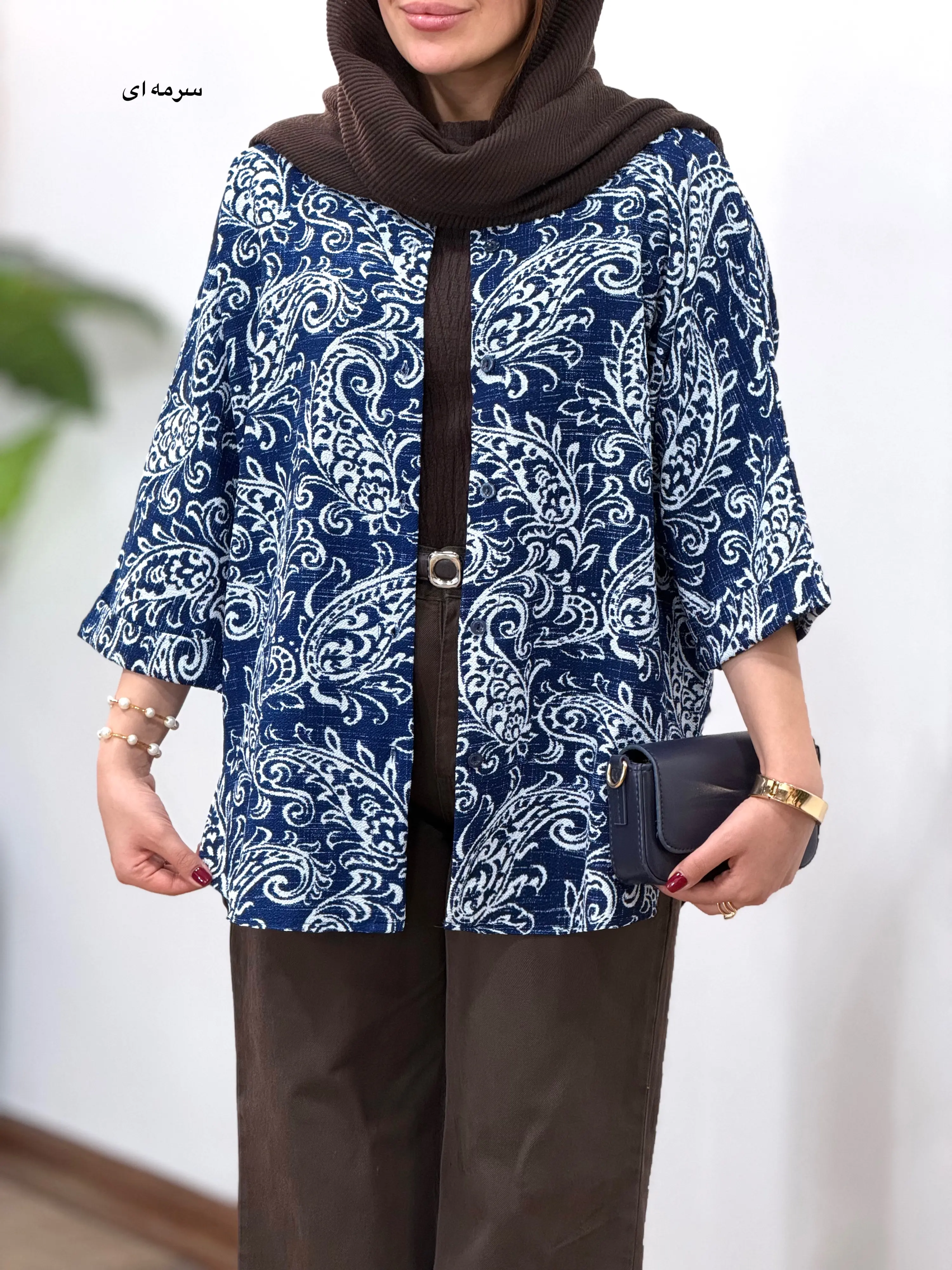 تونیک مانتویی لینن آبرنگ